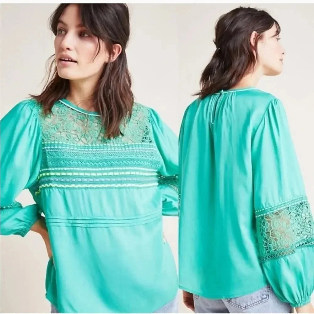 ANTHROPOLOGIE‎ BLNK LONDON Sunshine Pheasant Top size Small